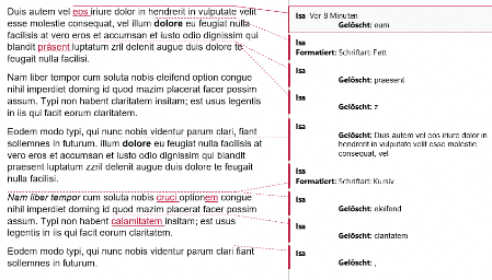 Dummytext in Word mit Korrekturen Fachrichtung Korrektorat